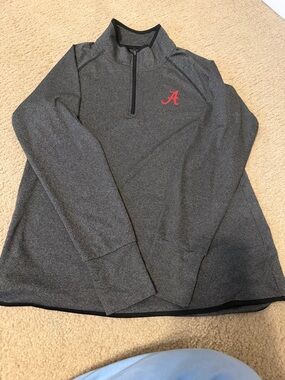 Alabama Gray Quarter-Zip Pullover with Red 'A' Logo